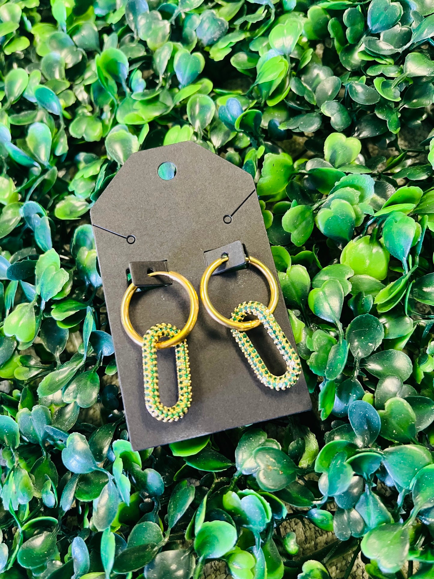 Green & Gold Earrings